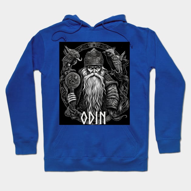 Odin Allfather God Norse Mythology Asgardians Hoodie by Grassroots Green